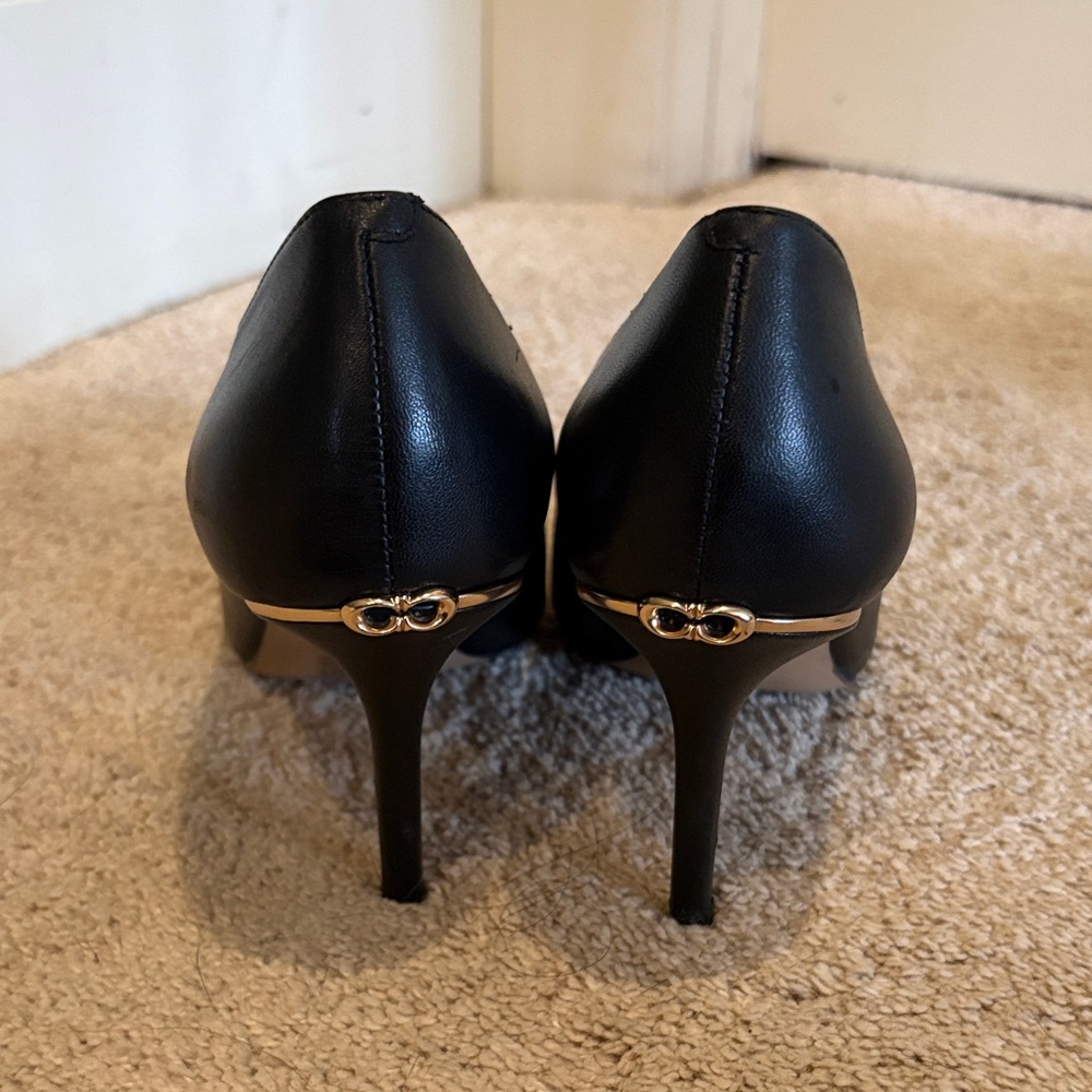 Coach Classic Black Leather Heels - Picture 4 of 9